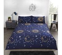 Rapport Home Celestial Duvet Cover Bed Set, Polycotton, Navy,3 pieces, Double