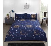 Rapport Home Celestial Stars Polycotton Reversible Duvet Cover Set with Pillowcase in Navy | Size: Single Rapport Home Navy Single