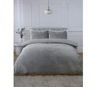 Rapport Home Chevron Faux Teddy Polyester Fleece Duvet Cover Set With Pillowcase
