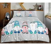 Rapport Home Christmas Gonk Family Double Duvet Cover Set | Reversible Microfibre Winter Bedding with 2 Pillowcases | Cozy Festive Holiday Bedroom Decor