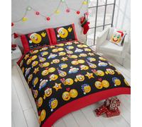 Rapport Home Christmas Icons Duvet Cover Set with Pillowcase in Black | Size: Single Rapport Home Black Single