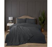 Rabbit Fur Polyester Soft Plush And Cozy Duvet Set With Pillowcase Rapport Home Charcoal Double