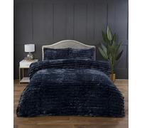 Rabbit Fur Polyester Soft Plush And Cozy Duvet Set With Pillowcase Rapport Home Charcoal Double