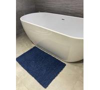 Rapport Home Cotton Loop Shaggy Bath Mat Navy Blue 50X80Cm