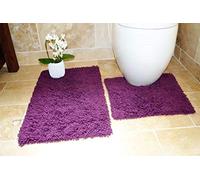 Rapport Home Cotton Twist Bath and Pedestal Mat Set, Cream, 80 x 50 x 2 cm