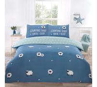 Rapport Home Counting Sheep Microfibre Duvet Cover Set Cover with Pillowcase in Blue | Size: King Rapport Home Blue King