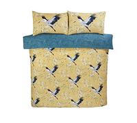 Rapport Home Cranes Duvet Set King Ochre, Yellow