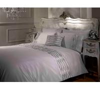 Rapport Home Crystal Shine Polycotton Duvet Cover Set with Pillowcase in Silver | Size: Single Rapport Home Silver Single
