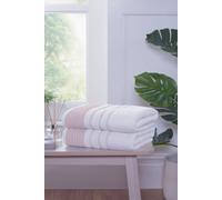 Rapport Home Dakota Stripe 100% Cotton Towel Bundle, Blush Pink