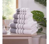 Rapport Home Dakota Stripe 100% Cotton Towel Bundle, Mono Black