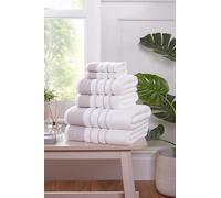 Rapport Home Dakota Stripe 6-Piece Towel Bale | Luxurious 100% Cotton 500gsm Bathroom Set, Bale Natural