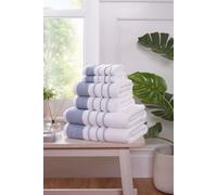 Rapport Home Dakota Stripe 6 Piece Towel Bale Set Pure Cotton Blue
