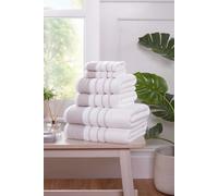 Rapport Home Dakota Stripe 6-Piece Towel Bale | Luxurious 100% Cotton 500gsm Bathroom Set, Bale Natural