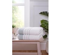 Rapport Home Dakota Stripe Bath Sheets 2 Pack | Green 90x140cm | Luxurious 500GSM 100% Cotton | Oeko-Tex Certified Absorbent & Soft Bathroom Towels