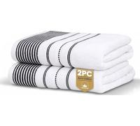 Rapport Home Dakota Stripe Bath Towel Mono Black