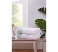 Rapport Home Dakota Stripe Bath Towel Pure Cotton Green