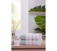 Rapport Home Dakota Stripe Pure Cotton Face Cloth Towels Set Of 4 (Green)