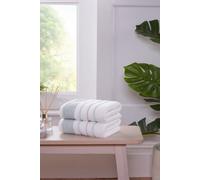 Rapport Home Dakota Stripe Pure Cotton Hand Towels Set Of 2 (Green)