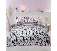 Rapport Home Dalmation Polycotton Reversible Duvet Cover Set with Pillowcase in Black | Size: King Rapport Home Black King