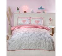 Rapport Home Dalmation Polycotton Reversible Duvet Cover Set with Pillowcase in Dusty Pink | Size: King Rapport Home Dusty Pink King