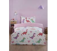 Rapport home Dino Daisy Kids Microfibre Duvet Cover Set Toddler Multi