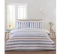 Rapport Home Double Bedding Set | Premium Striped Reversible Microfibre Bed Linen | Soft, Breathable 200x200cm Duvet Cover & Pillowcases, Charcoal Grey