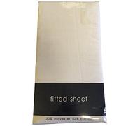 Rapport Home Easy-Care Non-Iron Fitted Sheet, Polyester-Cotton, White, Double