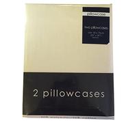Rapport Home Easy-Care Non-Iron Housewife Pillowcase Pair, Polyester-Cotton, Cream, Twin