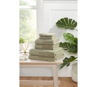 Rapport Home Eden Weave 6 Piece Cotton Towel Set Luxury Soft Dry Absorbent in Green Rapport Home Green