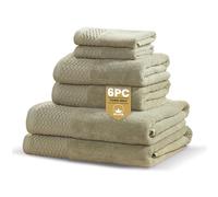 Rapport Home Eden Weave 6-Piece Towel Bale - Luxurious 100% Cotton Set | 500GSM Soft Absorbent Towels, Quick-Dry Comfort & Elegant Bathroom Style | Bale Olive