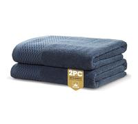 Rapport Home Eden Weave Bath Sheets 2 Pack | Pacific Blue 90x140cm | Luxurious 500GSM 100% Cotton | Oeko-Tex Certified Absorbent & Soft Bathroom Towels