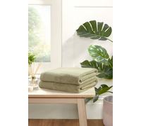 Rapport Home Eden Weave Bath Towels 2-Pack | Olive, 70x120cm | 100% Cotton 500gsm | Oeko-Tex Made in Green & BCI Certified