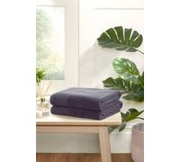 Rapport HomeEden Weave Bath Towels 2-Pack | Steel Grey, 70x120cm | 100% Cotton 500gsm | Oeko-Tex Made in Green & BCI Certified