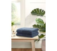 Rapport Home Eden Weave Pure Cotton Bath Sheet Towels Set Of 2 (Blue)