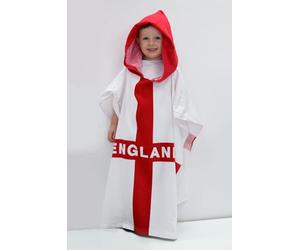 Rapport Home England St George Cross 100% Cotton Hooded Velour Beach Towel