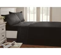 Rapport Home Essentials Percale Base Sheet in Black | Size: King Rapport Home Black King
