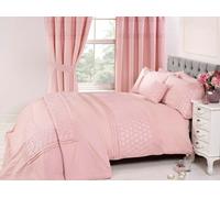Rapport Home Everdean Polycotton Duvet Cover Set With Pillowcase in Pink | Size: Super King Rapport Home Pink Super King