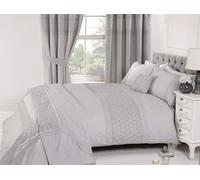 Rapport Home Everdean Duvet Set, SuperKing-Silver, Polyester-Cotton, Super-King
