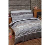 Rapport Home Fairisle Cotton Bed Cover Sheet Set with Pillowcase in Natural | Size: Double Rapport Home Natural Double