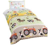 Rapport Home Single Duvet Cover Set Apple Tree Farm with Ponies Polycotton 135x200cm Kids