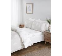 Fern Floral Microfibre Polyester Complete Duvet Set With Pillowcase Rapport Home Silver King