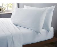 Rapport Home Flannelette Polycotton Plain Flat Bed Sheet in Blue | Size: Single Rapport Home Blue Single