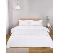 Rapport Home Floral Duvet Cover Set - Embroidered Bedding Quilt Cover - Single Size