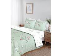 Rapport home Full Bedding Set with Matching Fitted Sheet and Pillowcase Green Single Duvet Cover Set