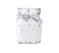 Rapport Home Furnishings Tropics Palm Tree Leaves Reversible Duvet Cover Set Bedding Set (Single, Grey)