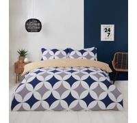 Rapport Home Geo King Size Blue Duvet Set - Wilko
