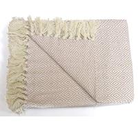 Rapport Home Geometric Pattern Rona Blush 100% Cotton Throw Blanket (127 x 152 cm)