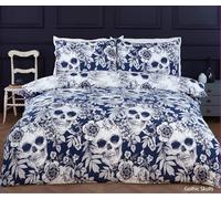 Rapport Home Skulls Microfibre Duvet Set with Pillowcase in Blue | Size: Double Rapport Home Blue Double