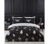 Rapport Home Duvet Cover Set Gothic Magick Double Black Skull Moon Stars incl. 2pc 200x200cm