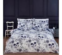 Rapport Home Gothic Skulls White Duvet Cover Set King Bedding Set